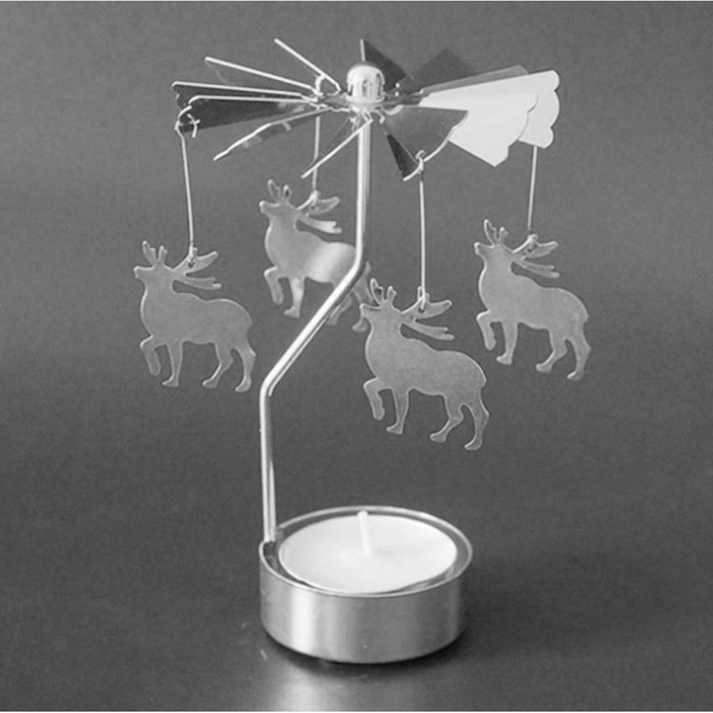 4x Metal Tea Light Snowflake Elk Tree Owl Xmas Decor Candle Holder