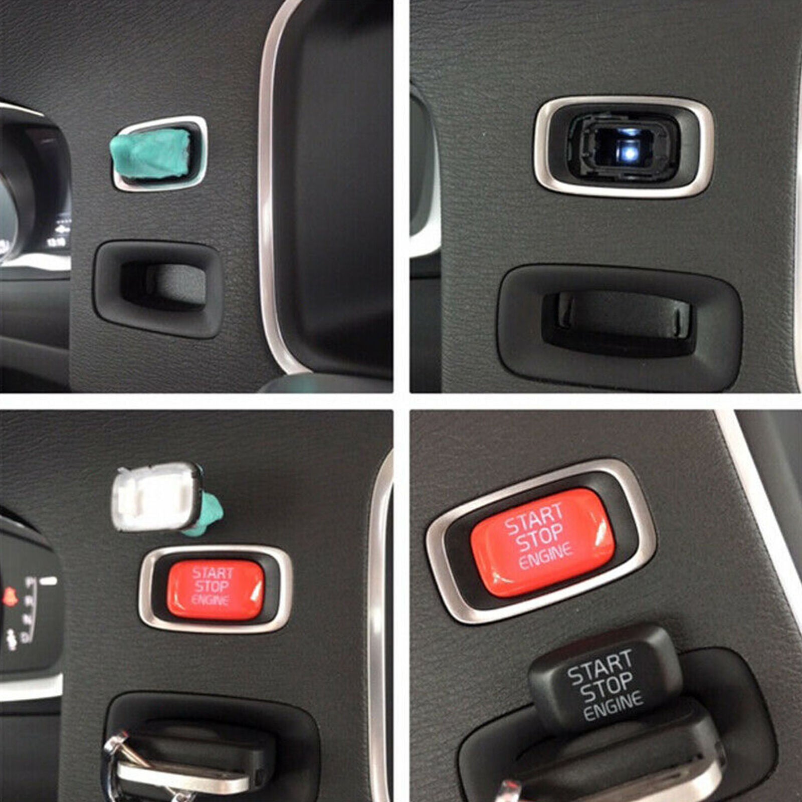 Red/Blue Car Inside Engine Start Stop Button Trim Cover For Volvo V40 V60 S60
