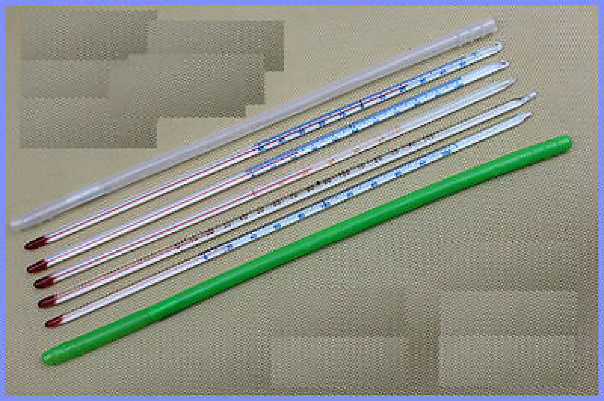 Glass thermometer -30~100 Celsius 6mm OD 300mm non-Hg Red Scale