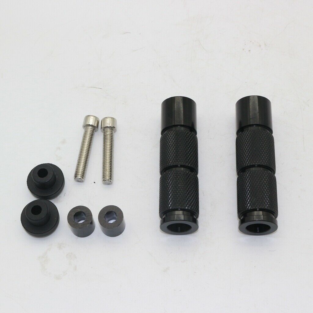 2 Pairs CNC Anti-skid Footrests Foot Pegs for Motorcycle (Red & Black)
