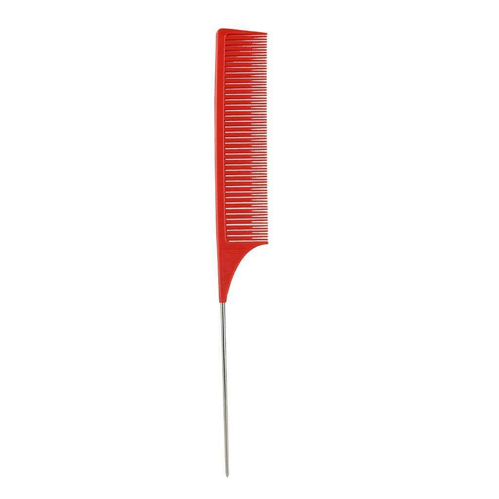 Professional Hair Weaving Coloring Dye Foiling Rat Tail Combs Set Red Durable