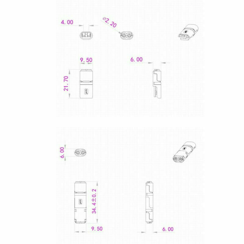 10 x 2 Pin Way Plug Car Waterproof Electrical Wire Cable Automotive Connector