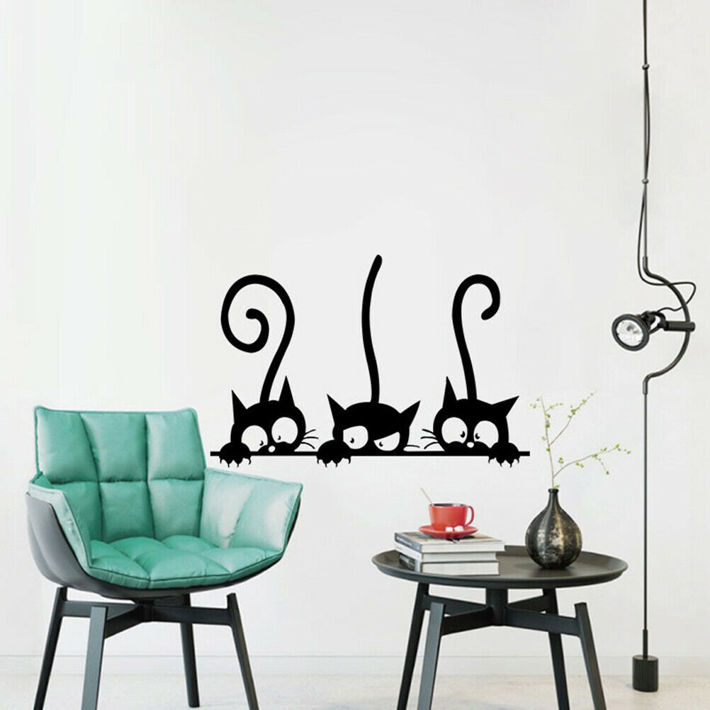 Lovely Three Black Cat wall Stickers Animal Room Decoration personality D.l8
