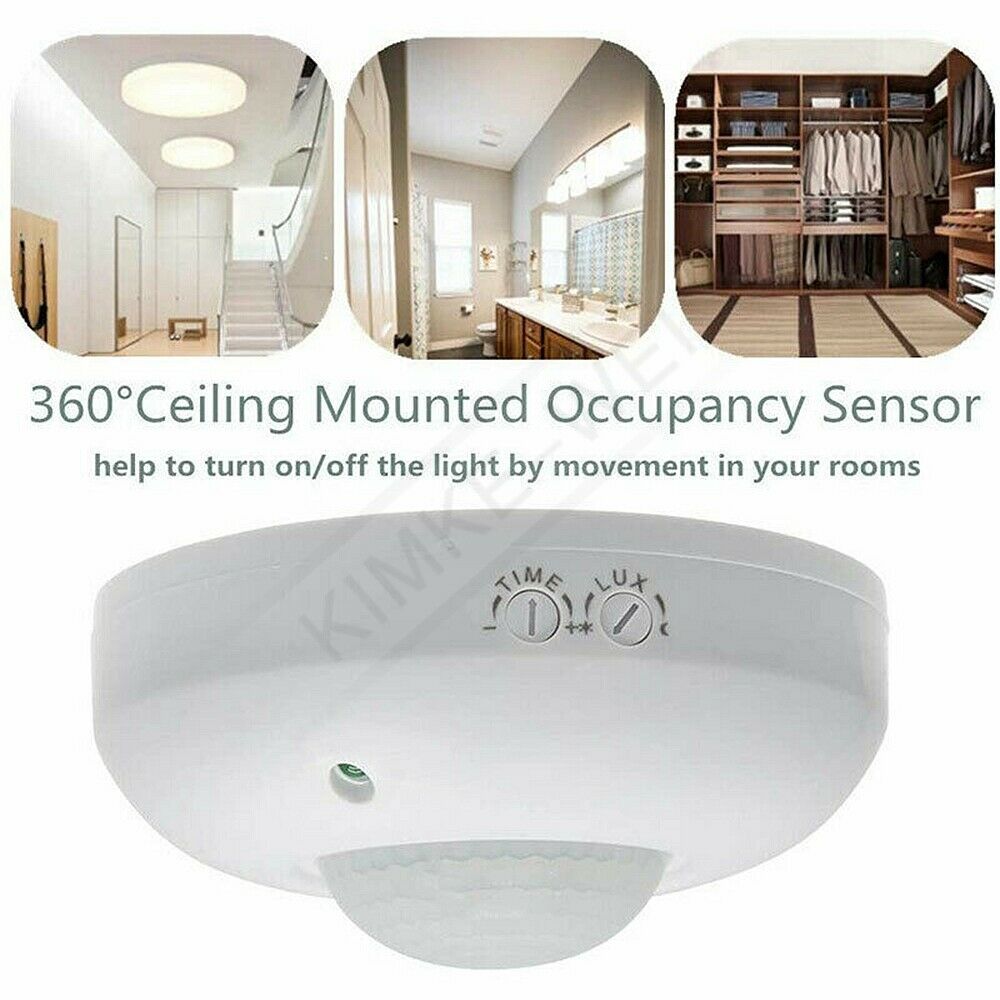 360 Ceiling PIR Infrared Body Motion Sensor Detector Lamp Light Switch 110V/220V