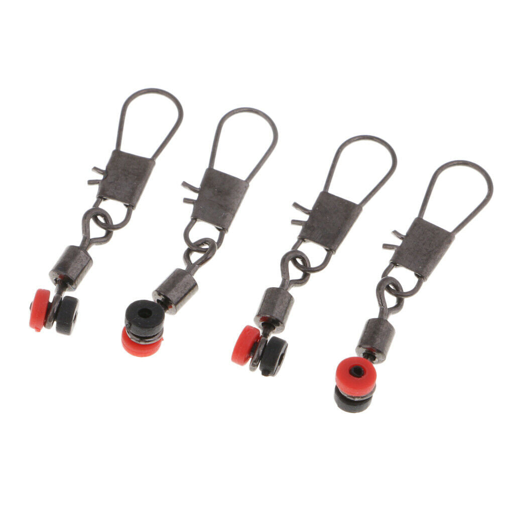 50 Pieces Fishing Barrel Rolling Swivels with Interlock Snaps Connectors S