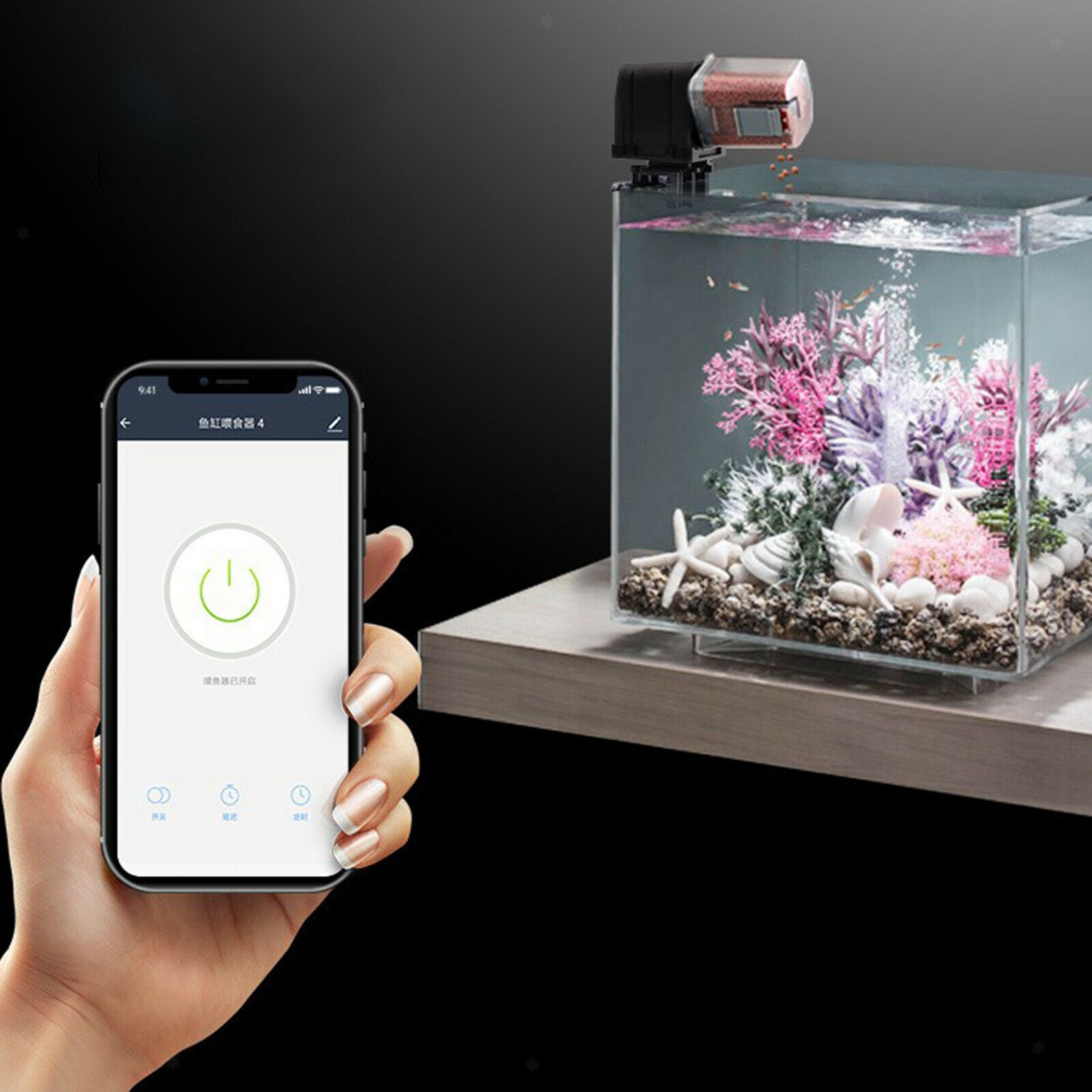 Automatic Moisture Resistant Fish Feeder for Aquarium Tank