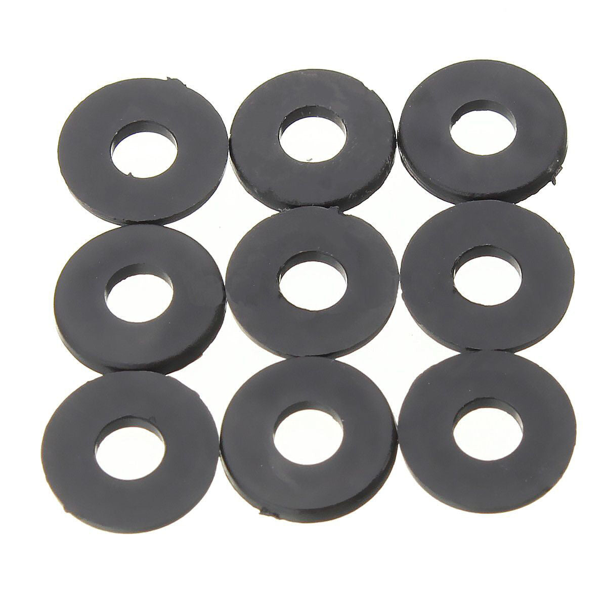 100pcs Black Flat Ring Nylon Washer Gaskets for M3 Screws OD 8mm ID 3mm T 1mm