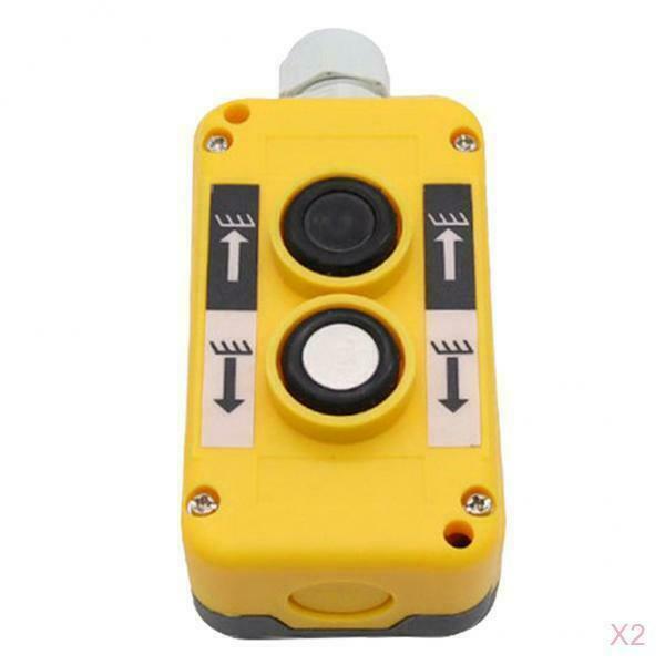 2Pieces COP2B Crane Button Switch Box Dustproof Durable Plastic Yellow