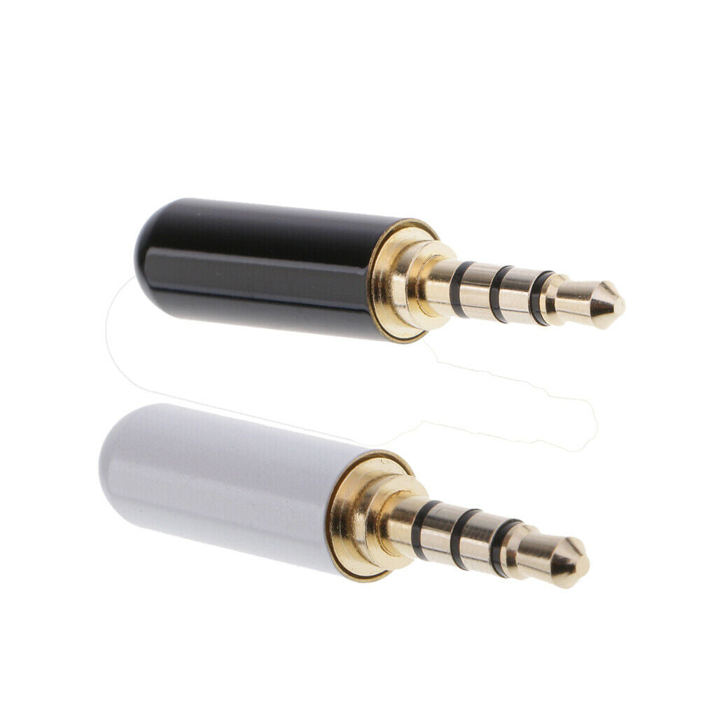 2x 4 Pole 3.5mm Male Repair headphone   Plug Soldering Headset Connector ##