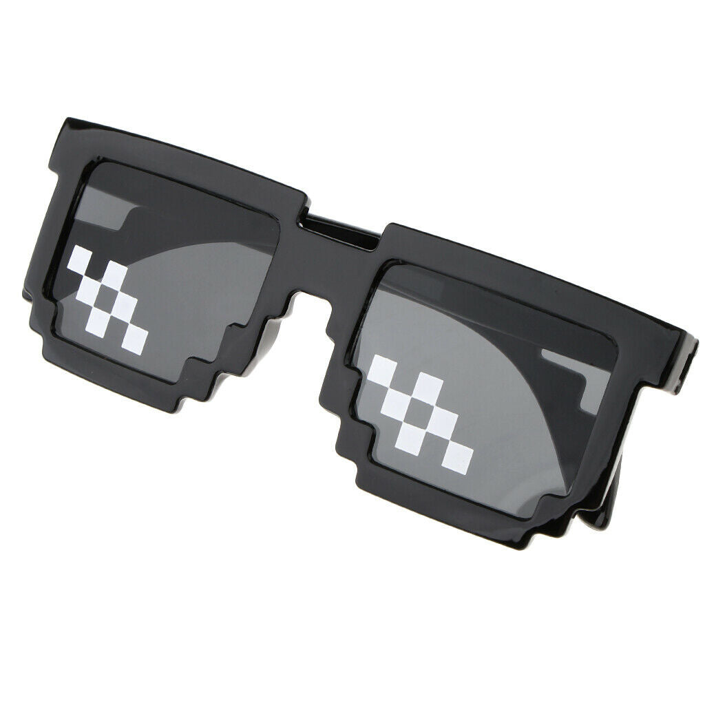 Novelty Party Pixelated Sunglasses Mosaic, Funny Plastic Glasses, Cocktail