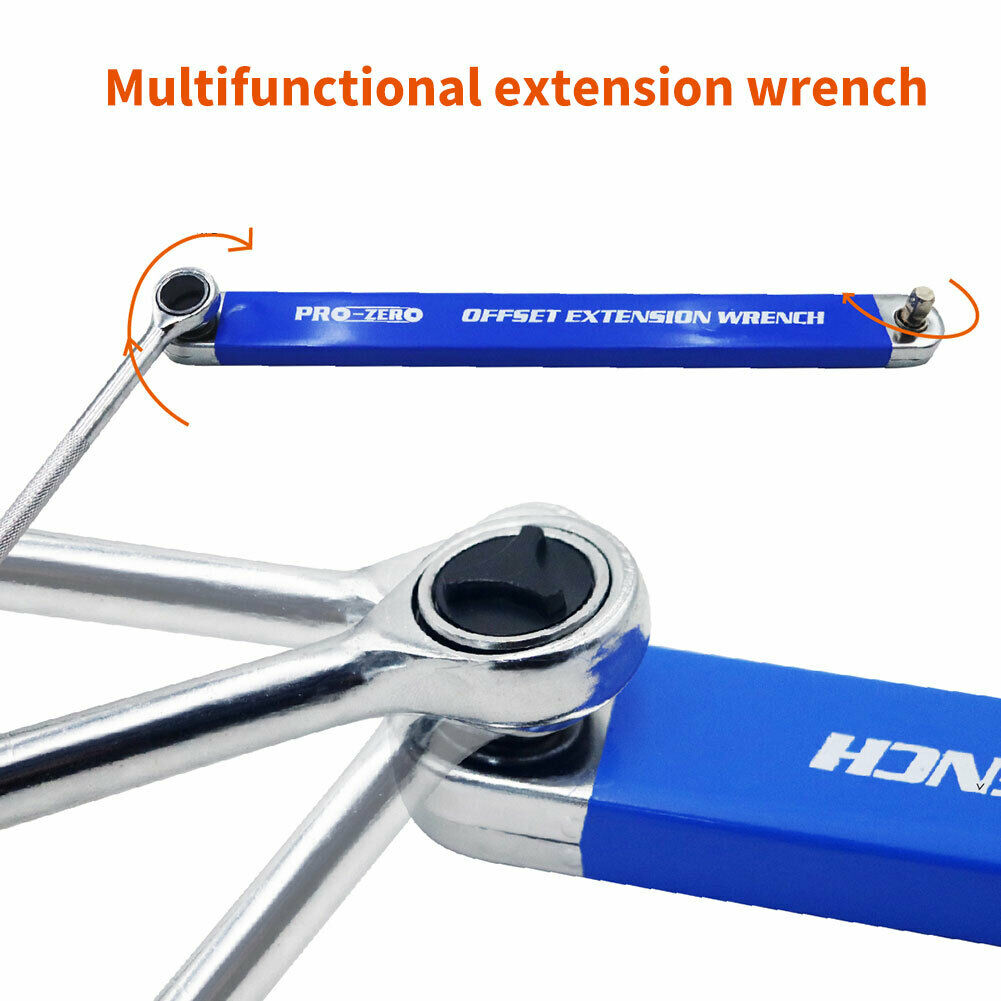 Offset Extension Wrench 3/8 inch Drive Wrench Extender Extension Bar Set @