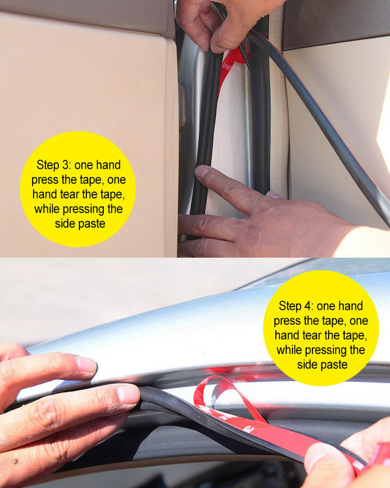 Universal 5M B Type Car Door Edge Trim Rubber Seal Strip Anti-dust Weatherstrip