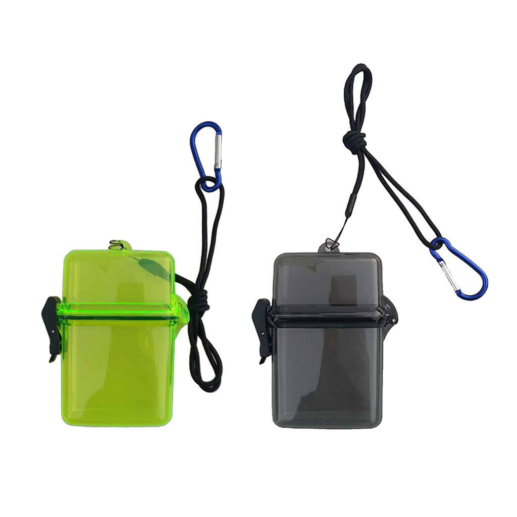 2Pcs Yellow+Gray Scuba Storage Box with Lanyard for Boating Fishing Sailing