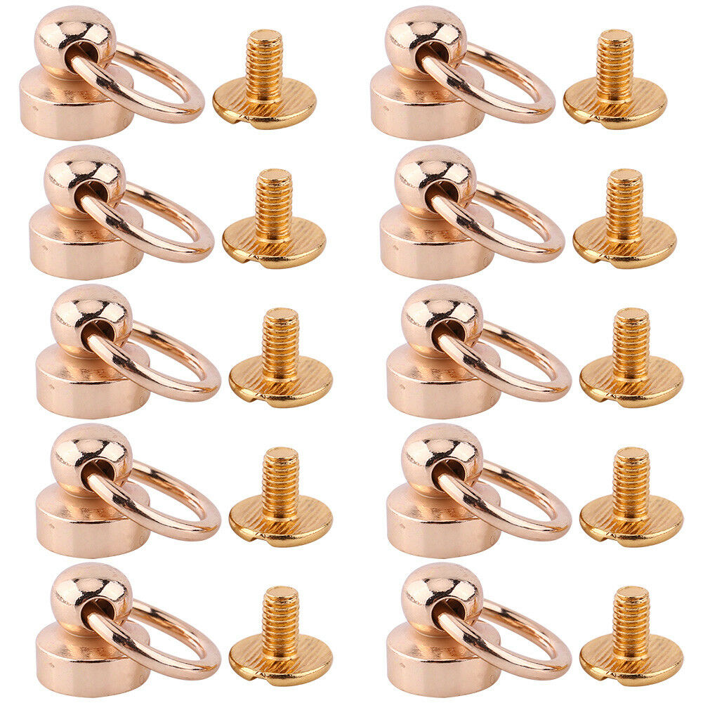 10pcs Brass Ball with O Ring Screwback Studs Nail Rivet/Round Head Leather Craft