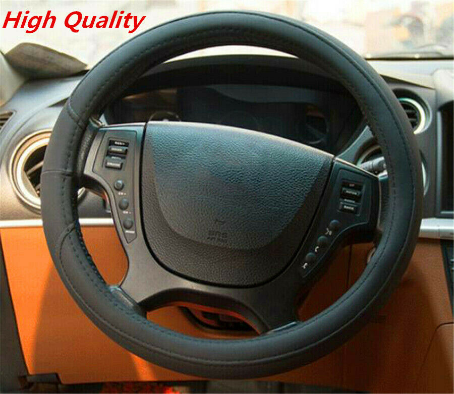 Black Automotive Leather Steering Wheel Sets Streamlined Ventilating Affordable