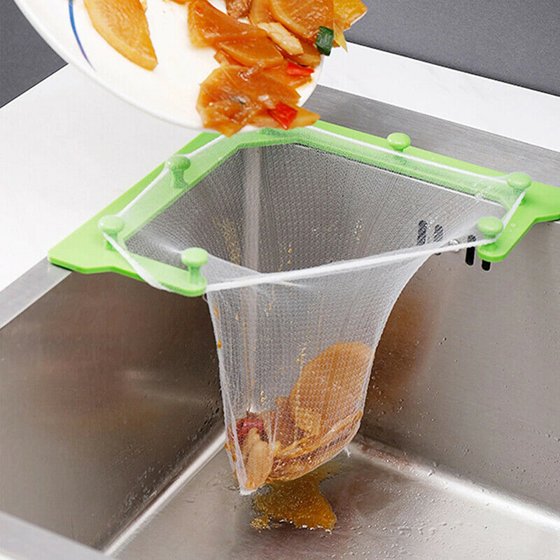 Multifunctional Triangle Drainage Rack Kitchen Sink Leftovers Filter HanginY1