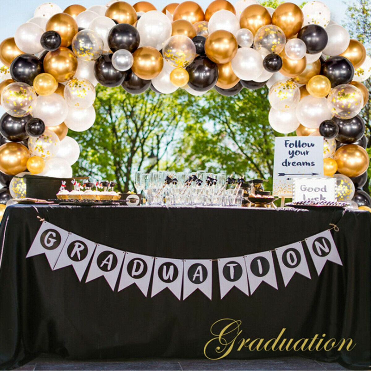 120PCS DIY Balloons Set Birthday Party Wedding Garland Decoration Black Ai â˜ª