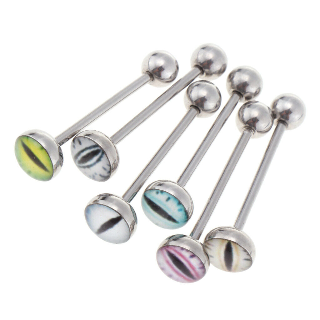 6 pieces Evil Eye Stainless Steel Navel Piercing Lip Tongue Navel Piercing 14g