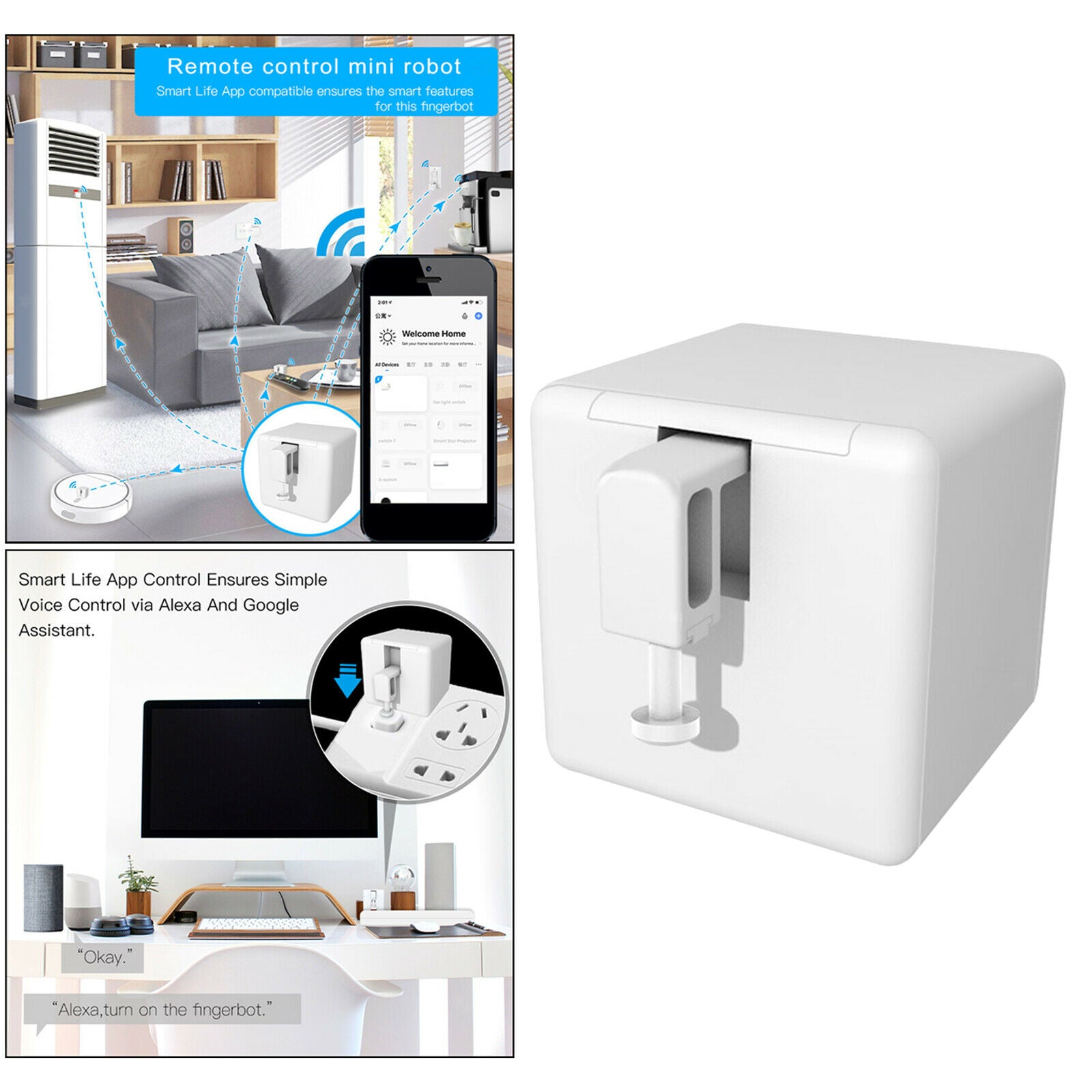 Wireless Timer Control Smart Switch Button Pusher Remote App Voice Control