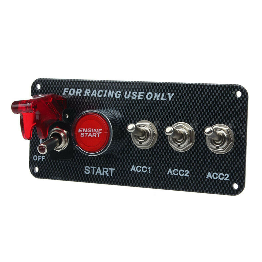 Racing Auto DC 12V Engine Start Switch Panel Engine Start Push Button Red