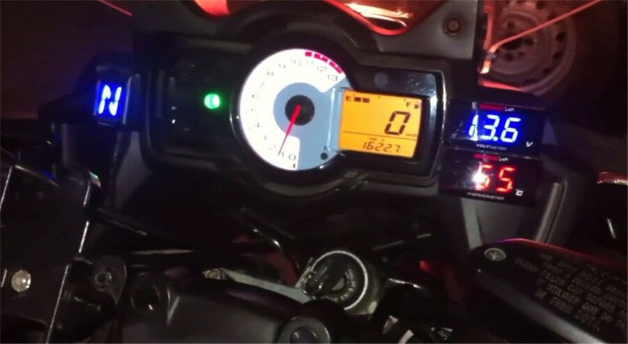 Blue LCD Digital Water Temp Thermometer Gauge Meter For Motorcycle Scooter ATV