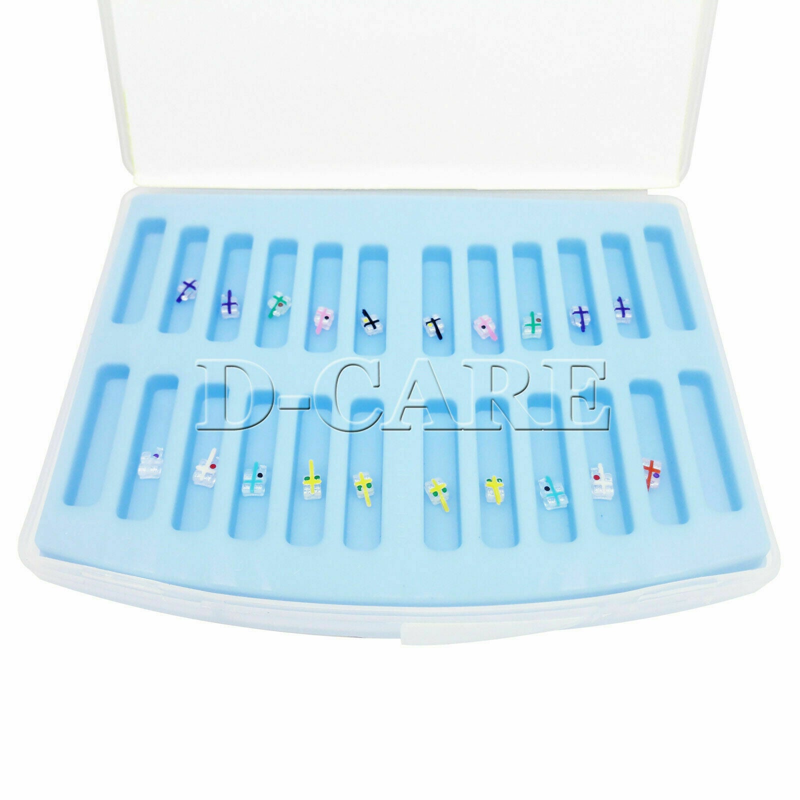 Dental Crystal Sapphire Orthodontic Brackets MBT .022 345Hooks Positioning DC