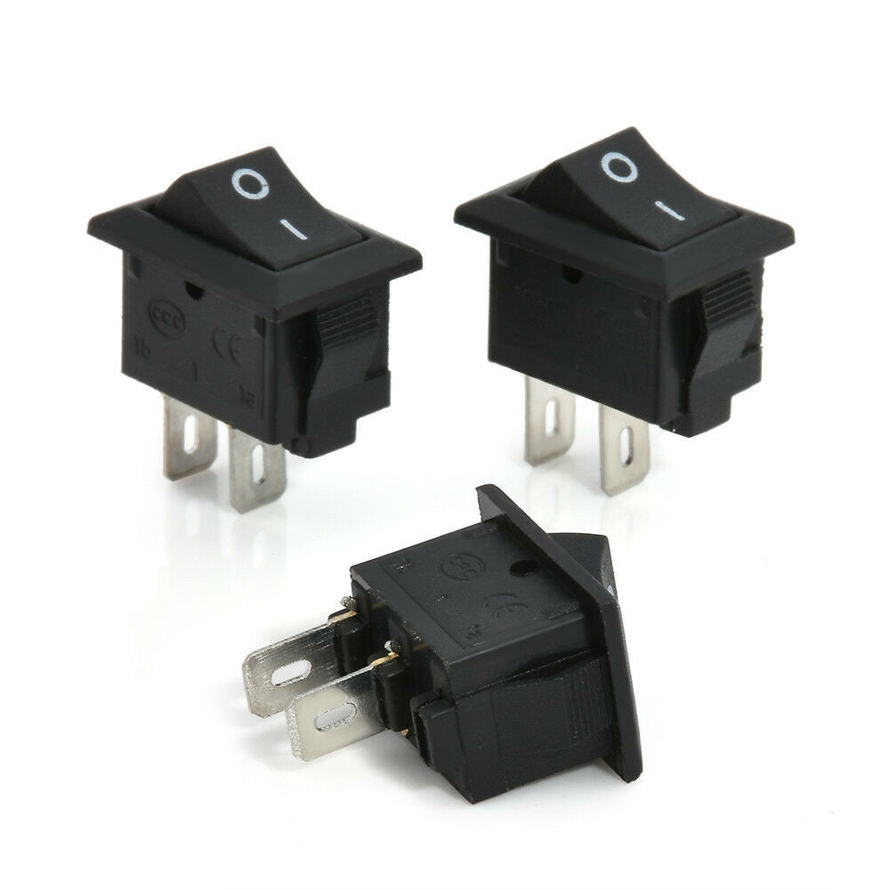 10PCS Black 2 Pin 12V Car Boat Round Dot Light ON/OFF Rocker Toggle Switch Tool