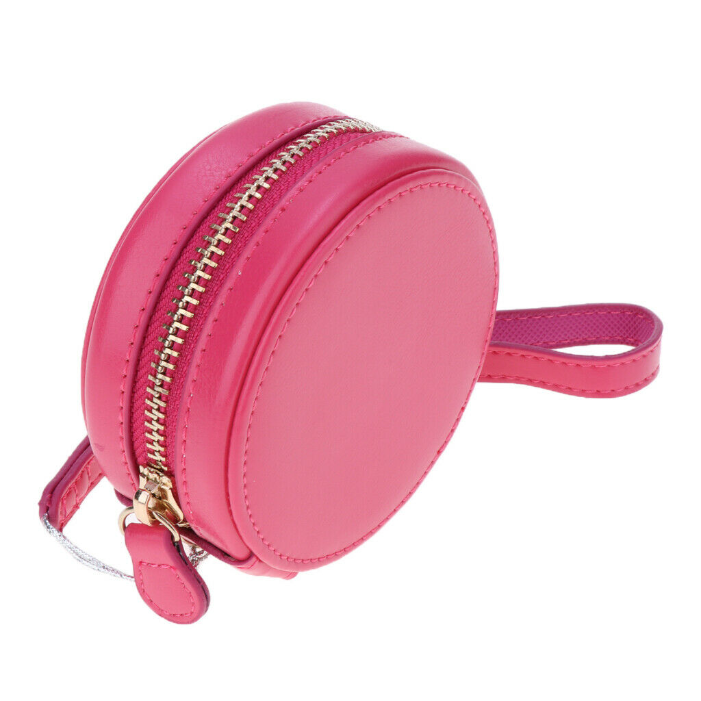 Beauty PU Leather Compact Case with Strap Red Universal for Mini Camera