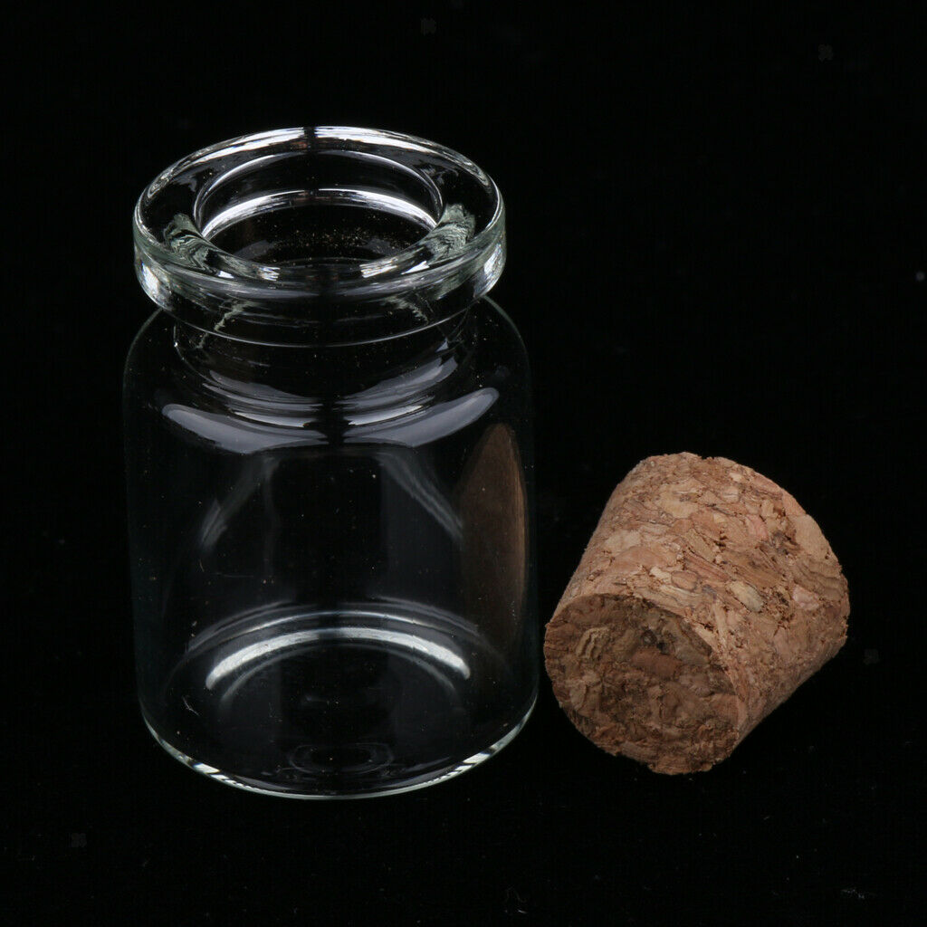 10ml 5ml Mini Glass Jars with Cork Stopper - Pack of 40 - Clear Tiny Bottles