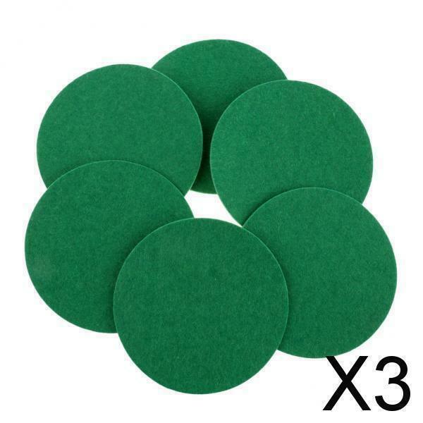 3X 6 Pieces Air Hockey Table Felt Pushers Replacement Felt Pads Green L