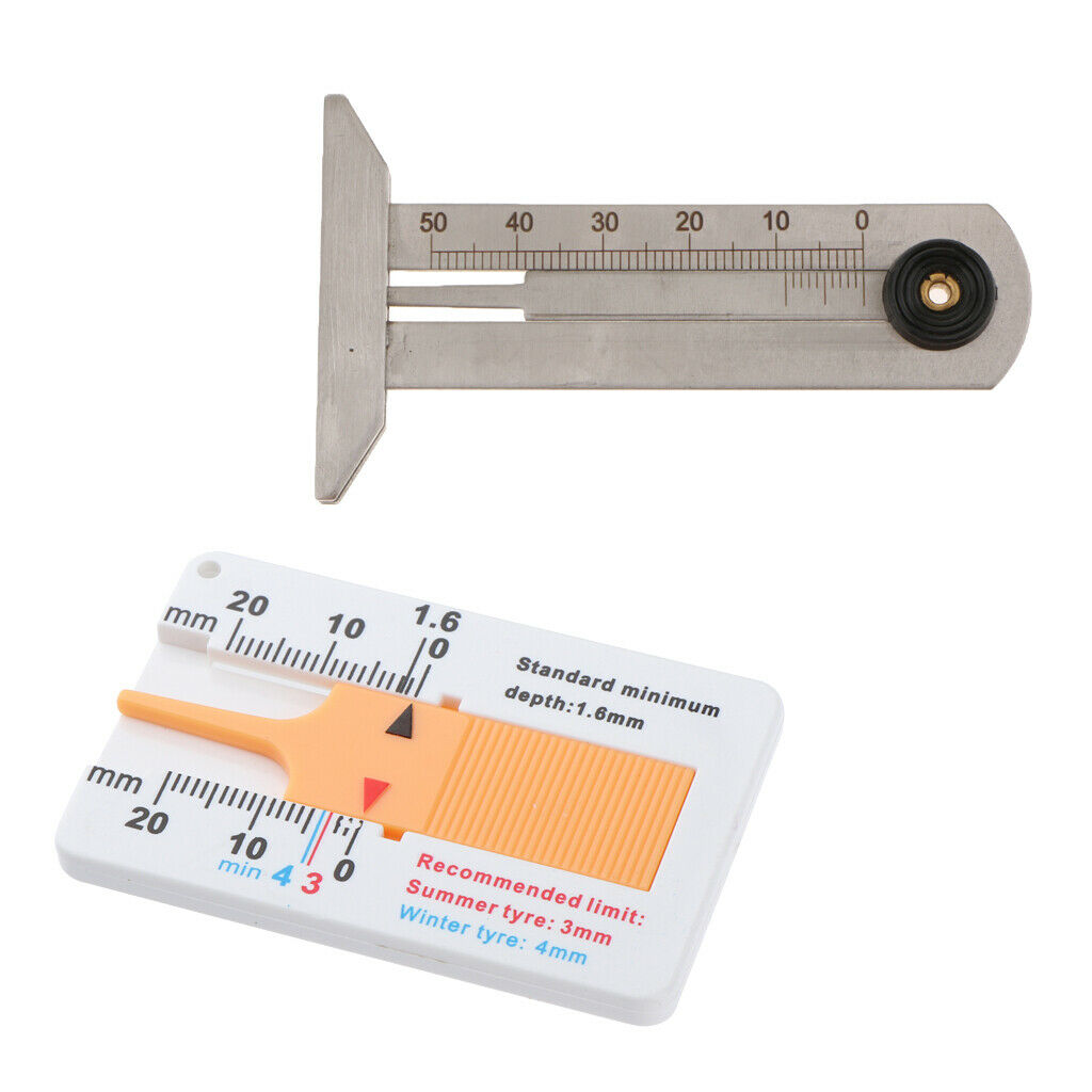 Tire Tread Depth Gauge Keyring Tire Depth Car Wheel Dimension New 50mm / 20mm