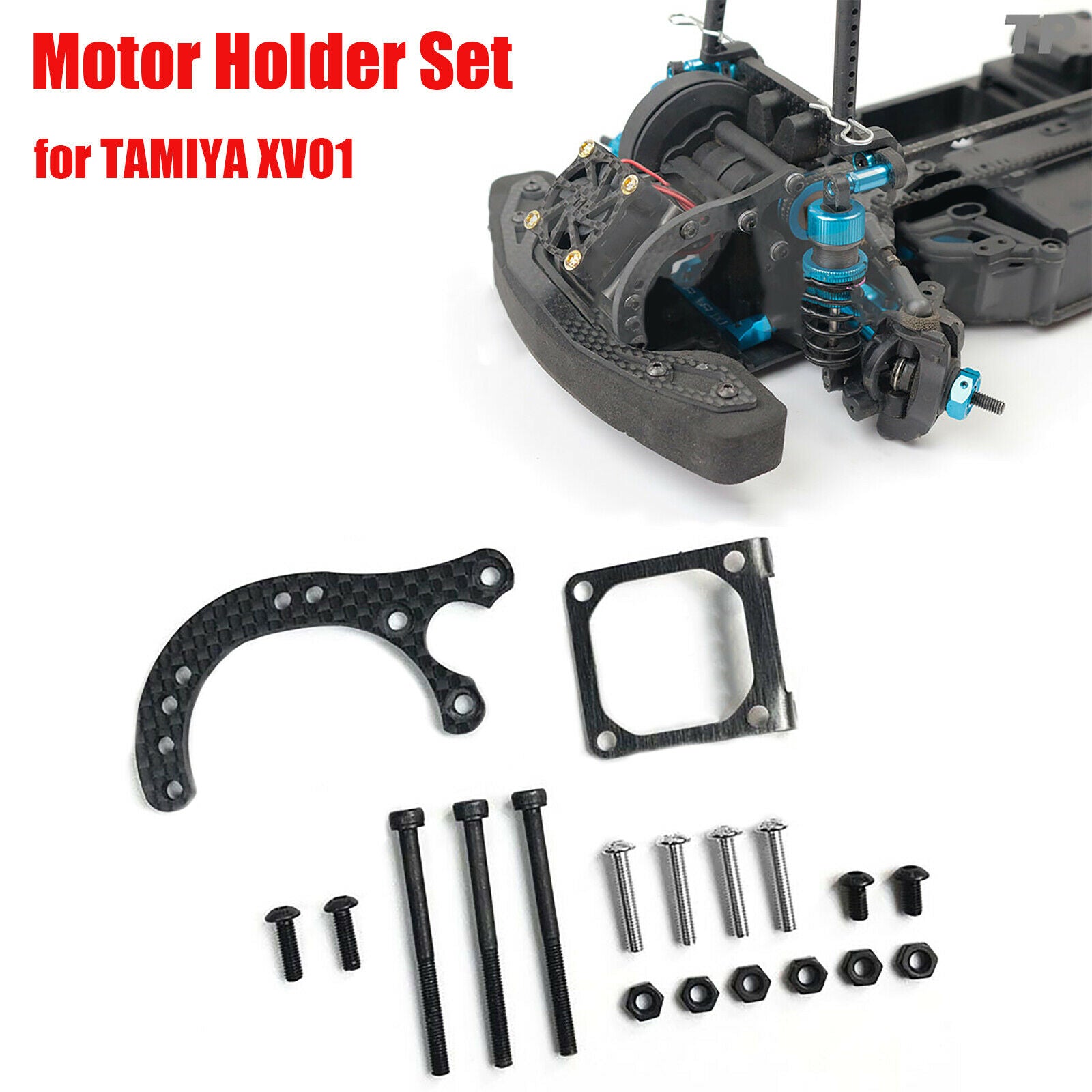 Carbon Fiber Motor Holder Bracket Set for TAMIYA XV01 RC Car