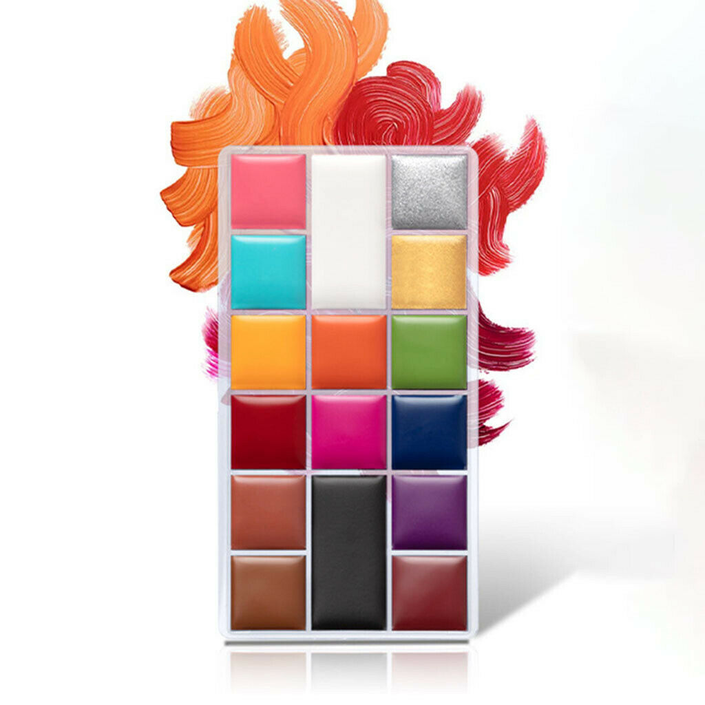 16 Colors Flash Paint Oil Makeup Palette Fancy Dress Kit for Halloween Prom