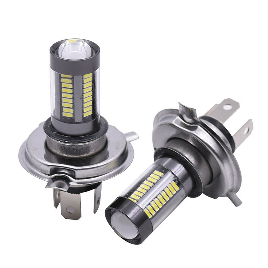 2 Pcs 100W 6-Side Pure White 6000K H4 9003 High Beam Headlight DRL Fog Lamp