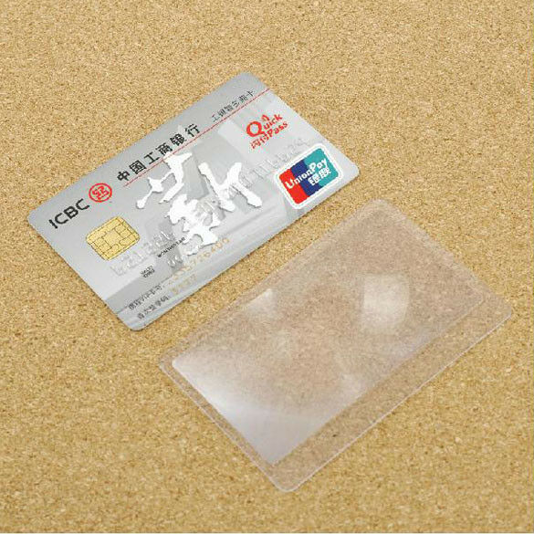 Credit Card Size 3X Magnifier Reading Magnifying Glasses Lens Pocket Magnifier