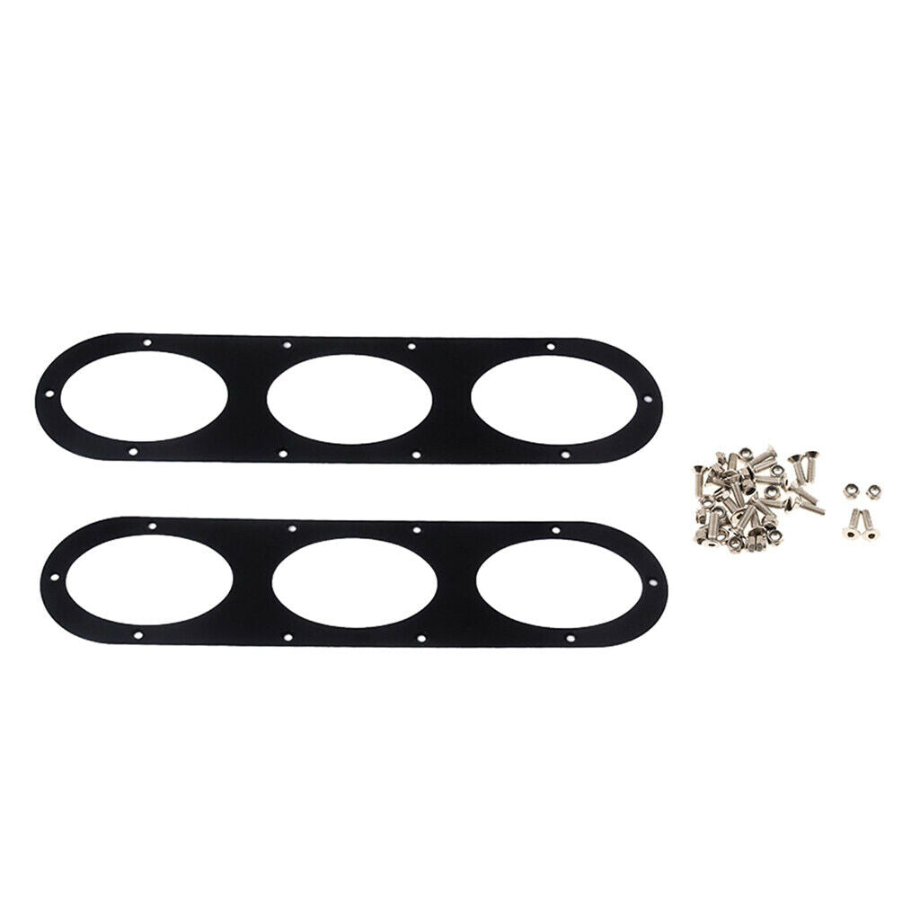 Black Metal Rear Bumper Air Diversion Diffuser Panel 3 Holes w Screws 2 Pack