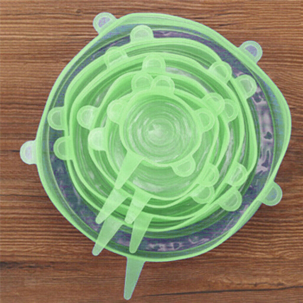 2 Set Kitchen Reusable Silicone Elastic Lids Cup Bowl Covers Heat Resistant
