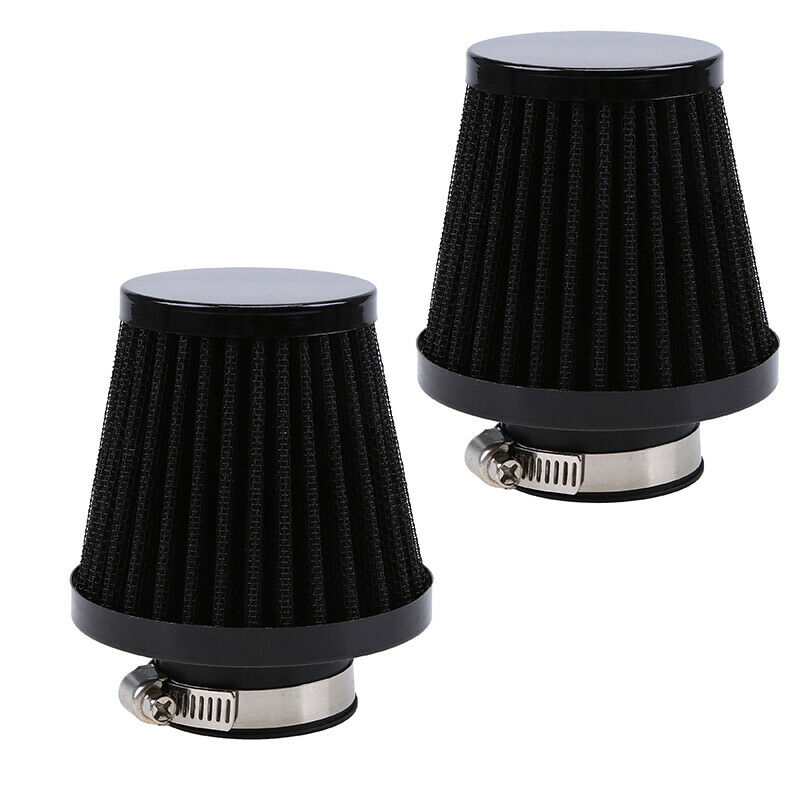 Pair 54mm Air Filter Cleaner Pod Cone Intake Kit Adjustable Universal Black