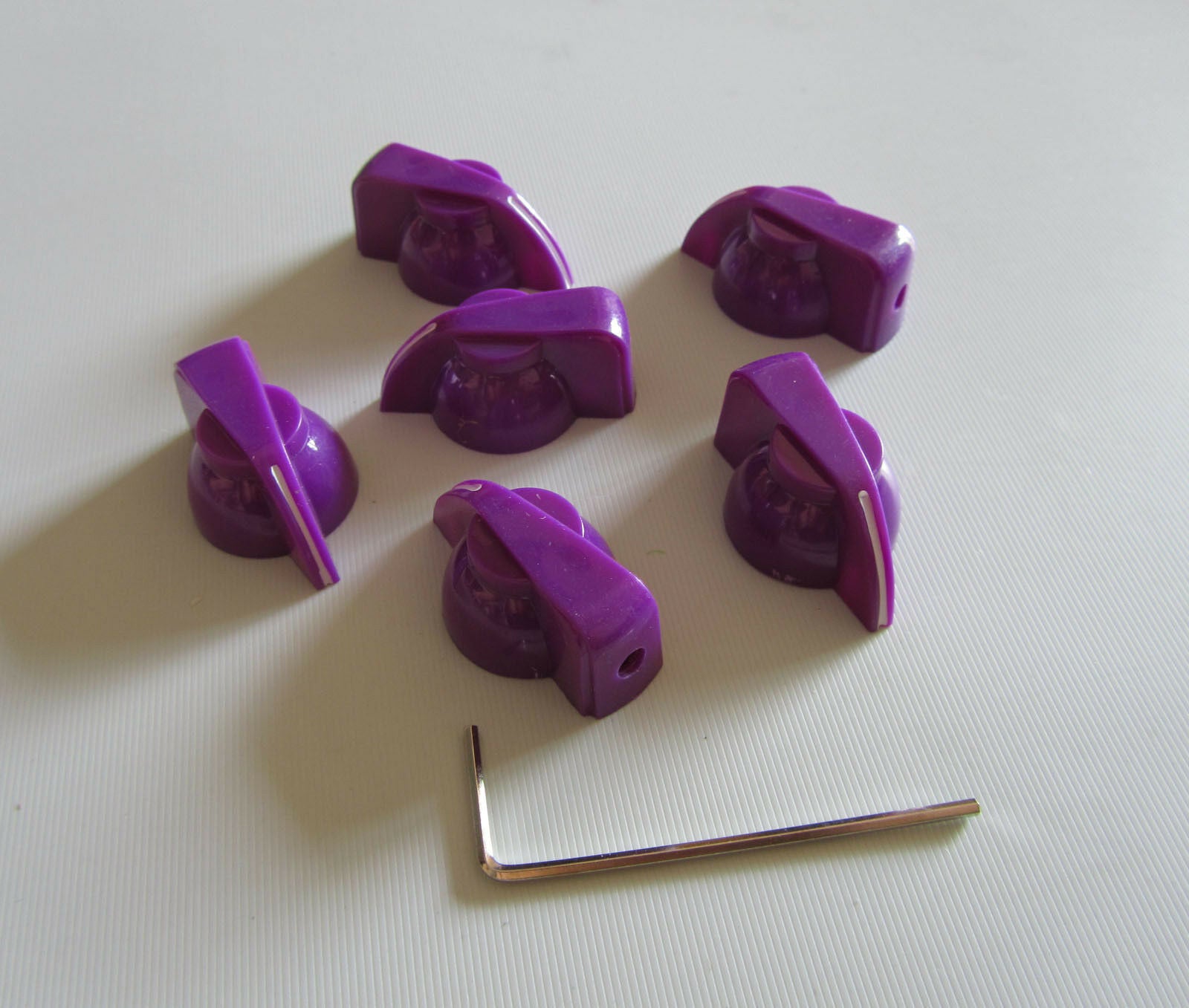 6 Purple Chicken Head Knob 1/4" Guitar Amp Effect Pedal Knobs w/ Set Screw