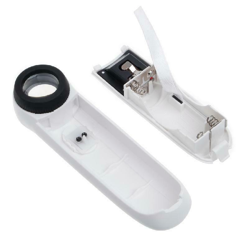 40x LED Light Magnifier Magnifying Glass Jeweler Loupe Watch Loop Repair White
