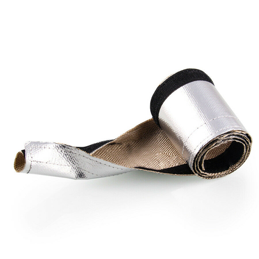 Metallic Heat Shield Thermal Sleeve Insulated Wire Hose Cover L:1820MM W:85MM