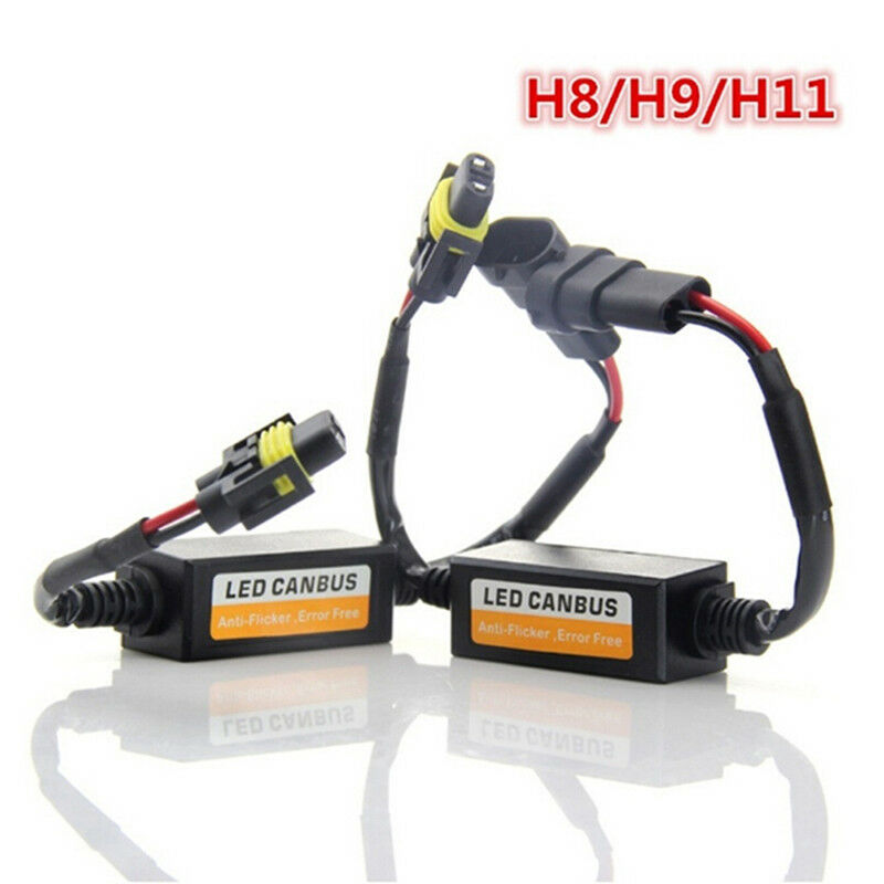 2x H8/H9/H11 LED Headlight Decoder Anti Flicker Resistor Canbus Error CancelBDA