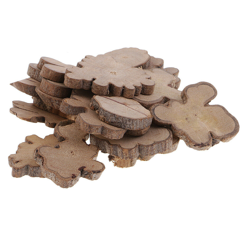 20PCS Small Irregular Natural Tree Wood Slices for Wedding Home Decorations
