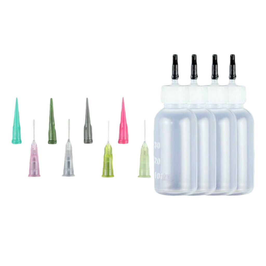 Empty Plastic Tattoo Ink Syringe Bottles with Paint Alcohol Needle Tips