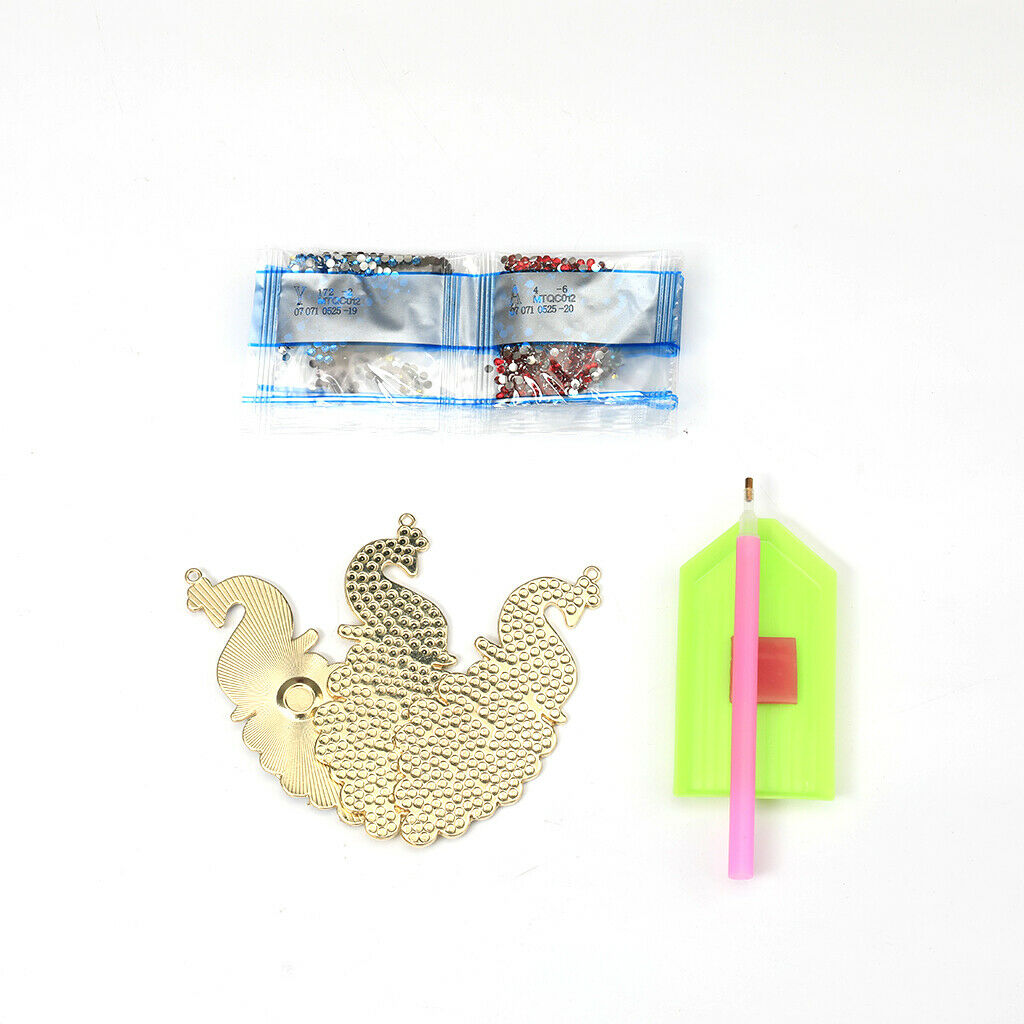 Mosaic Making Kits, DIY Full Drill Diamond Painting Keyring Cartoon Peacock