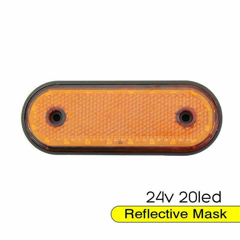 8PCS Amber Markes Light Side Marker 20LED 24V Trusk Lamp Pickup Truck Side MZ3H6