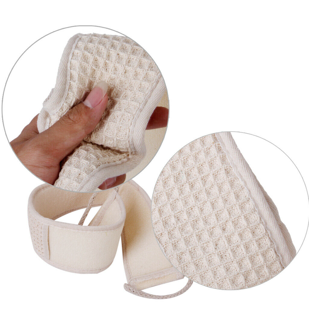 2 Pieces Terry Cloth Bath Shower Sponge Scrubber Rear Belt Towel