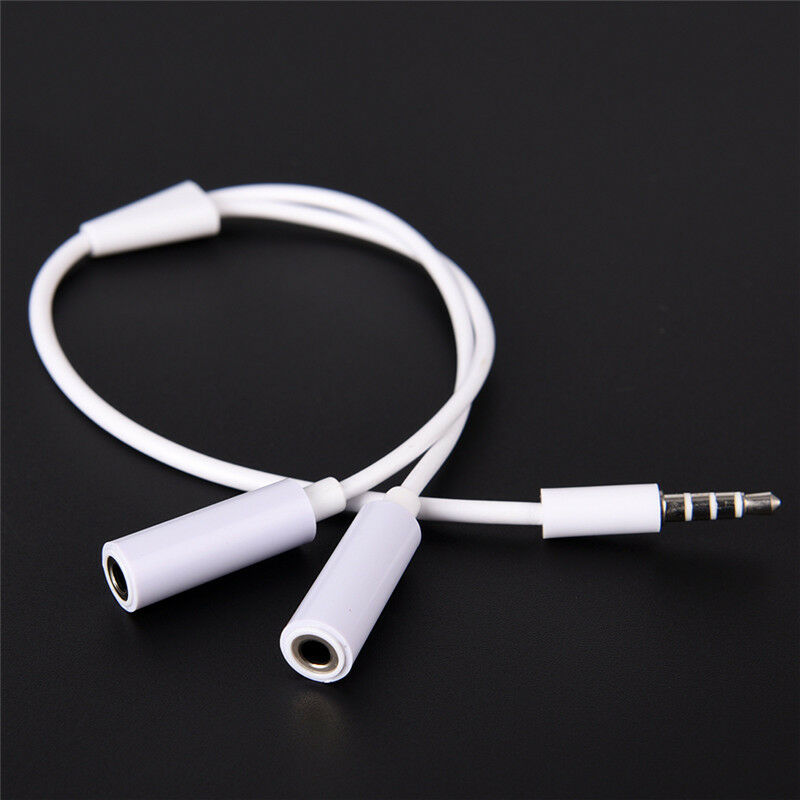 3.5mm AUX Audio Mic Splitter Cable Earphone Headphone Adapter Male To Fem.l8