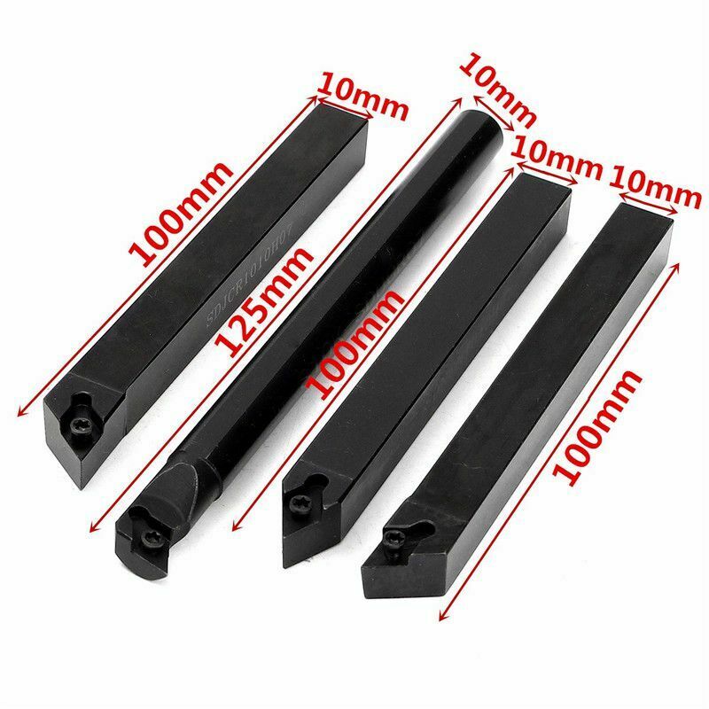 4 External Lathe Internal Turning Tool Holder S10K-SDUCR07+SDJCR1010H07+SDJCL1C8