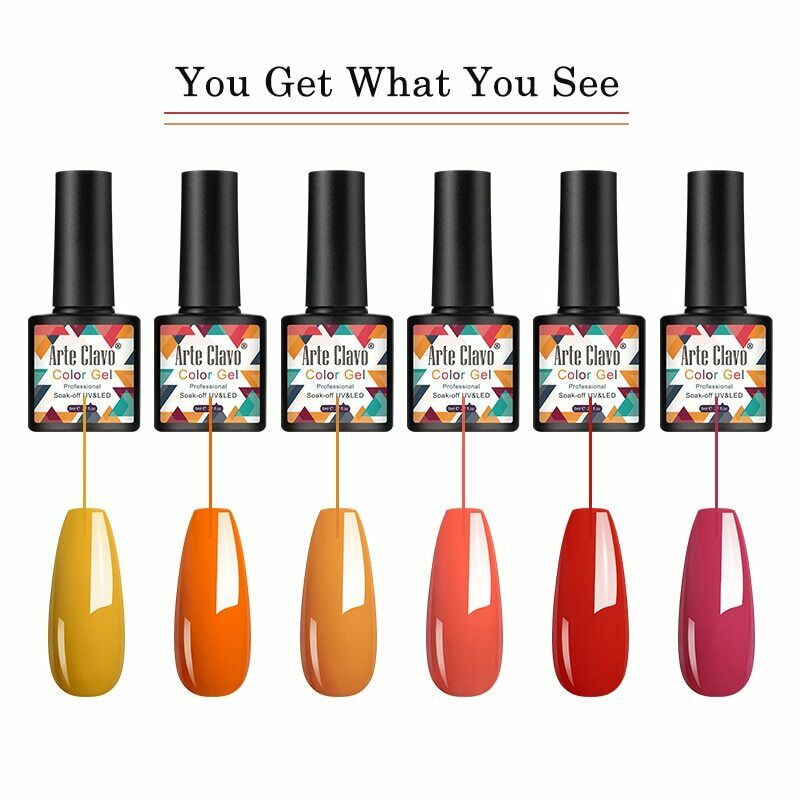 Arte Clavo LED 8ml Varnishes Gel UV Soak off Nail Nail Art Base Top Coat Polish